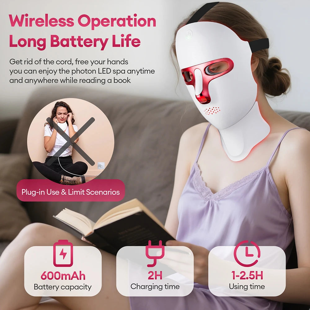 LUMIQ Glow Mask Pro- 7 colour LED Face & Neck Therapy Mask